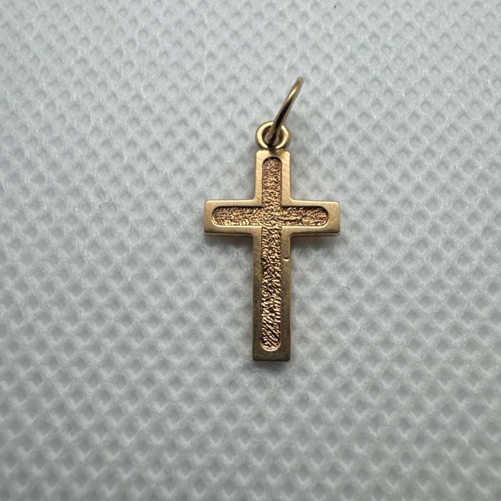 Beautiful 14k Yellow Gold Cross Pendant Charm 14kt 585 Christian 0.77g